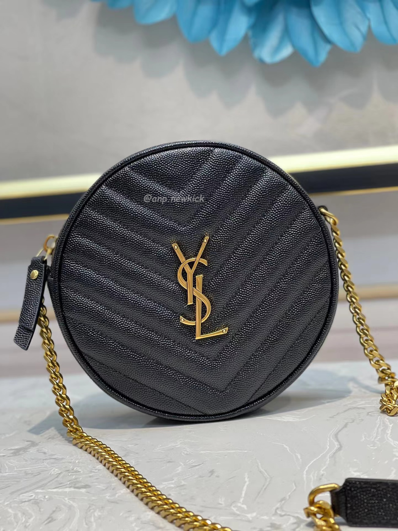 Saint Laurent Circular Quilted Crossbody Bag (10) - newkick.vip